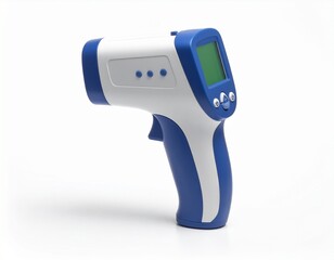 Digital non-contact infrared thermometer gun for body temperature measurement isolated on a white background. Health screening concept.