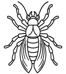 Vector illustrations of cartoon insects, arachnids, and other creepy crawly animals like spiders, mosquitos, and wasps in various designs
