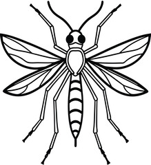 Black vector silhouette of various flying insects and arachnids including a spider, bee, and dragonfly