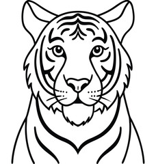 Obraz premium White tiger head vector illustration of a wild animal face design