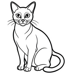 Cute black and white cat and kitten illustration