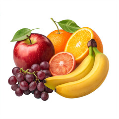 Bright Mix Set of Fruits on Background – Colorful Tropical PNG Collection