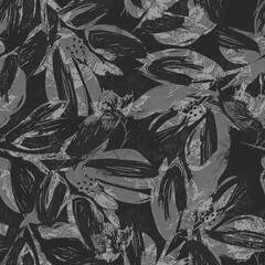 Abstract Seamless Pattern Design, Repeatable Textile Fabric Print, Multicolor Allover Floral Design