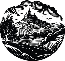 Abstract digital art glowing geometric shapes on dark canvas transparent background