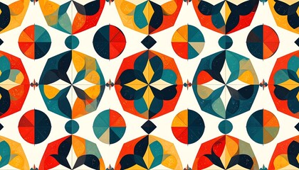 Geometric tile pattern, vibrant colors