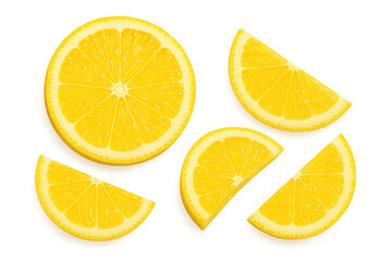 Fototapeta premium Bright lemon slices floating against translucent backdrop, highlighting zesty citrus details for culinary and drink design elements