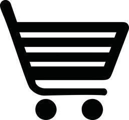 Shopping vector hand drawn line art on icon, shopping cart icon in bold minimal — stock vector
