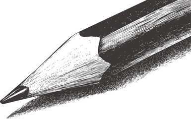 Pencil vector sketch hand drawn line art in outline, pencil in vintage engraving style — stock vector