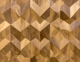 Geometric wooden wall paneling