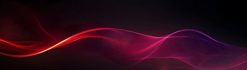Fototapeta premium A mesmerizing abstract design featuring flowing, luminous red and purple lines against a dark background.