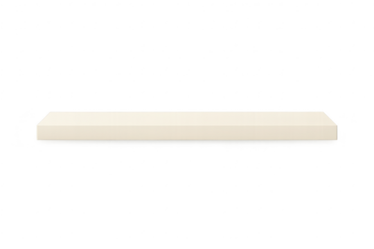 Beige rectangular prism isolated on transparent background, minimalist shape