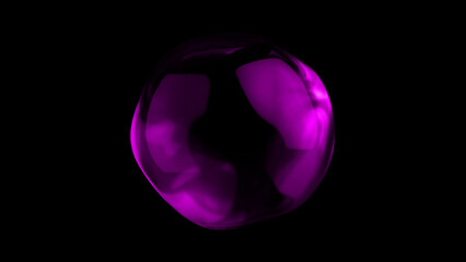 Purple sphere glowing with swirling shapes against a black background, creating a captivating visual ideal for projects exploring themes of energy, magic, and abstract concepts