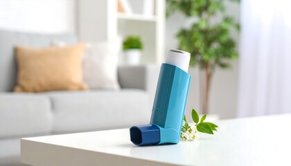 Inhaler on a table in a living room