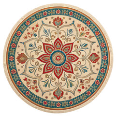 Round carpet or rug isolated on white background close up png transparent image showcasing circular floor covering design home decor detail