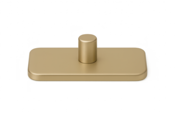 Gold display stand with central post isolated on transparent background