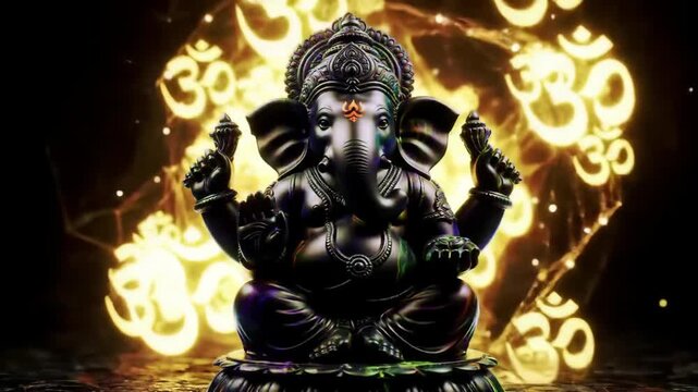 Ganesha Statue, Sacred Symbolism, Divine Glow