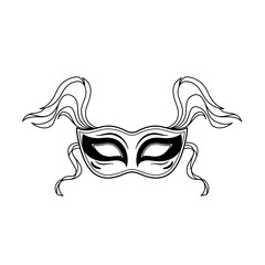 Ornate Black and White Carnival Mask Design