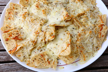 nachos as typical aperitiv mexican food