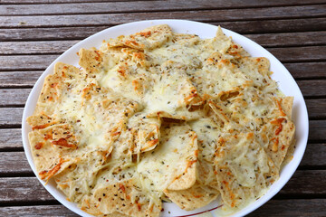 nachos as typical aperitiv mexican food