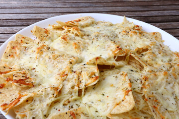nachos as typical aperitiv mexican food