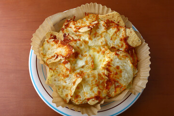 nachos as typical aperitiv mexican food