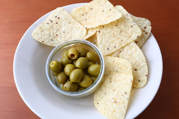 nachos as typical aperitiv mexican food