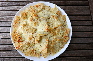 nachos as typical aperitiv mexican food