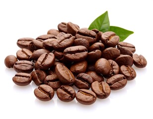 Naklejka premium Roasted coffee beans in a pile
