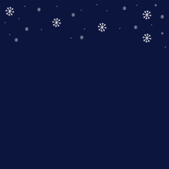 Dark Blue Winter Background with Top Snowfall Border