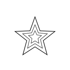 Obraz premium Black Outlined Star with Three Concentric Layers
