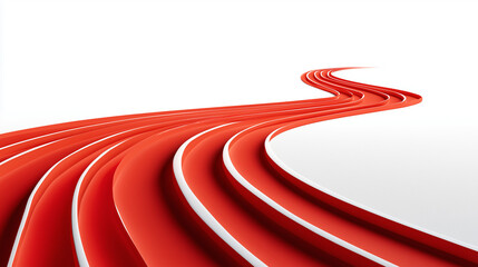 Red wavy lines on white background in abstract design  