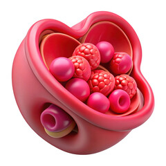 A detailed alveoli anatomy model isolated on transparent background