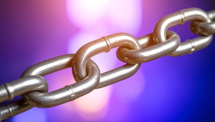 Obraz premium Metal chain links against a blurred background