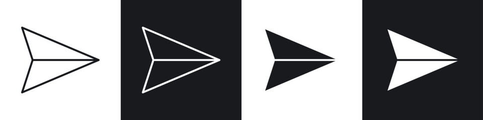 Send icons in flat and thin stroke style