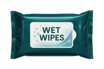 Wet wipes pack with transparent background, ideal for promoting hygiene, cleanliness, and personal care products