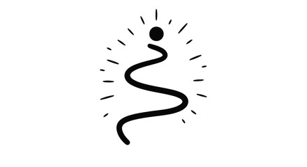 Obraz premium Abstract glowing spark of inspiration with a winding path leading to a bright idea