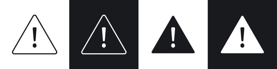 Error icons in flat and thin stroke style