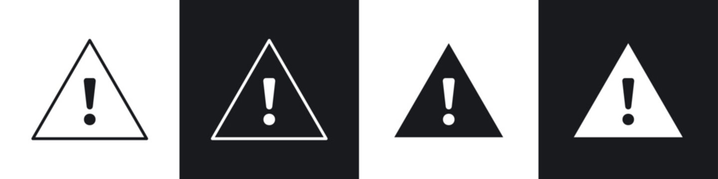 Alert icons in flat and thin stroke style