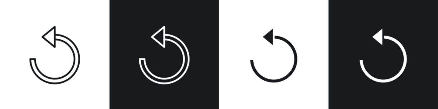 Undo icons in flat and thin stroke style