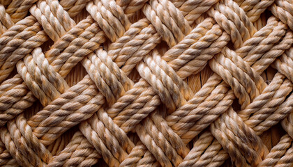 Rectangular Segments Of Cotton Rope Laid Out In Neat Arrangement