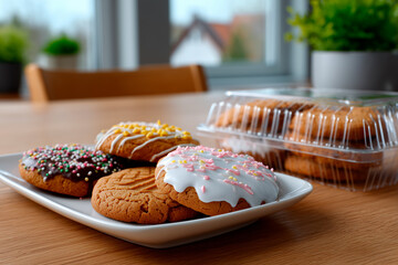 Small business preparing organic sugar-free cookies for cookie day