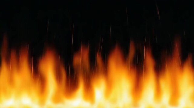 Dynamic flames dancing against a dark backdrop, perfect for fiery energy and intense visuals
