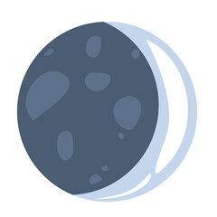 Cartoon moon illustration, cute space clipart element for kids designs, stickers, or patterns.