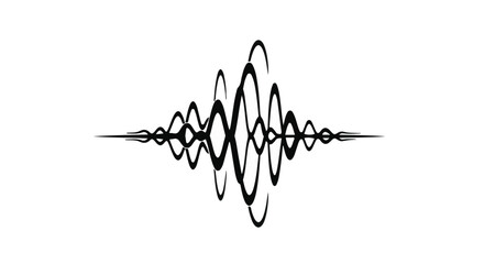 Abstract sound wave visualization in black and white, symbolizing audio, music, or data.