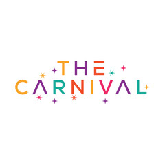 Carnival inscription. Handwriting text banner square composition for holiday Carnival. Hand drawn vector art.