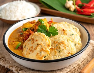 Delicious Malaysian curry with rice cakes and aromatic spices for a vibrant culinary experience