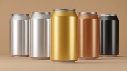 Blank craft beer can template with metallic finish. Craft brewery style