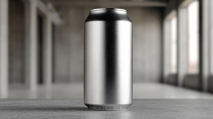 Blank craft beer can template with metallic finish. Craft brewery style