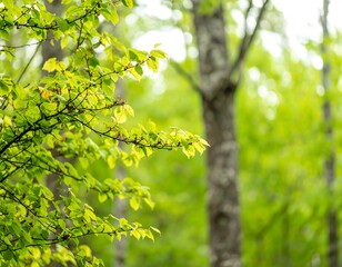 Lush green forest foliage