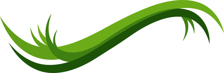 Swoosh vector Abstract wavy line vector swoosh with a natural or organic theme. The plain light gray background highlights the main design elements.